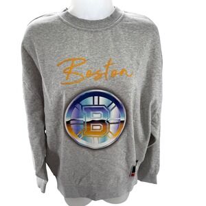 Mitchell & Ness Womens Boston Bruins Embroidered Script Sweatshirt SM NEW MSRP85